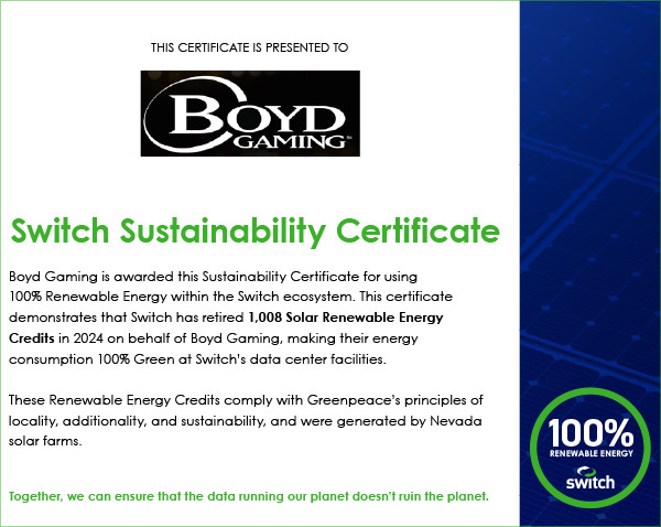 Switch Sustainability Certificate image
