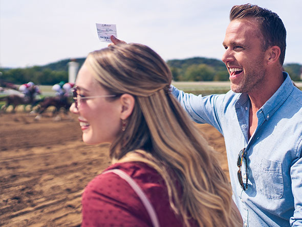 Watching the race at Belterra Park