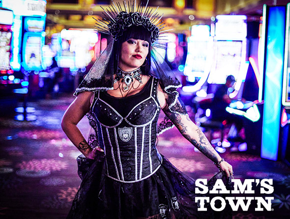 Our Lady of Raider Nation with Sam's Town Logo